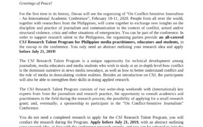 On Conflict-Sensitive Journalism – An International Academic Conference